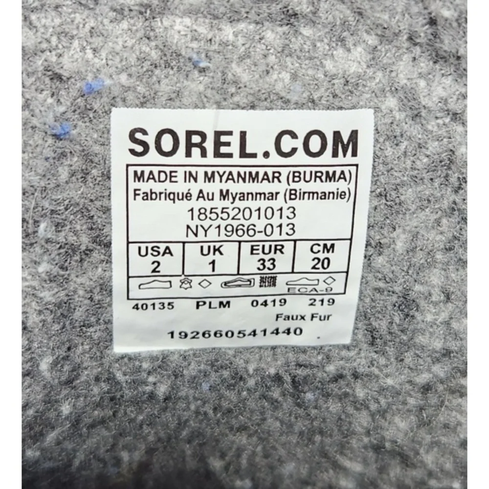 Sorel Yoot Pac boots size 2 NY1966-013 Waterproof Youth Winter Snow Boots Fur